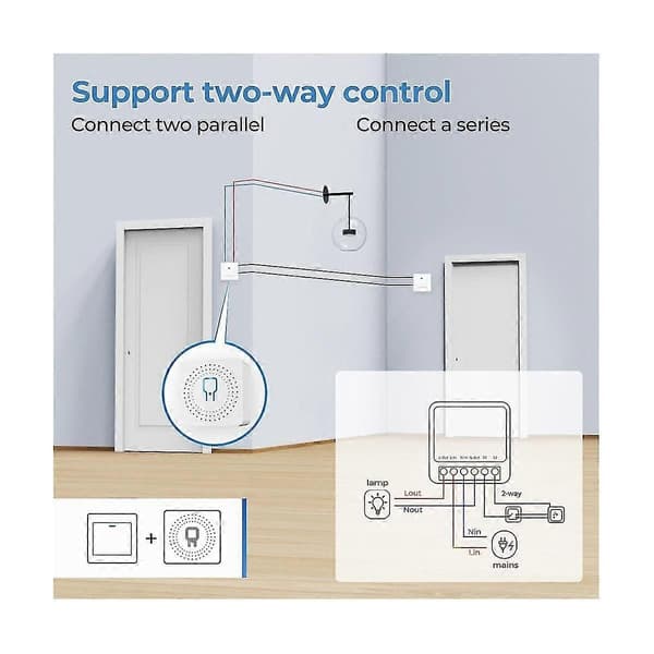 Mini Smart Switch Tuya Zigbee Smart Switch Breaker Stöder Dubbelkontroll Fjärrkontroll App Röst T