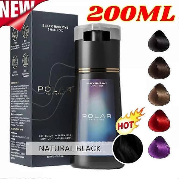Polar Hårfarveshampoo, Polar Hårpleje, Hårplejeshampoo 200ml (Sort)