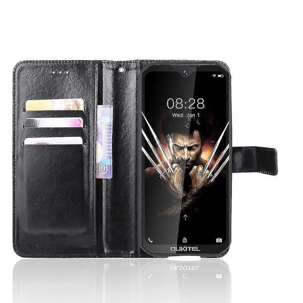 Oukitel WP6 Plånboksfodral, Stötsäkert PU Läder Flipskydd med Kortfack &amp; Ställ (A4)