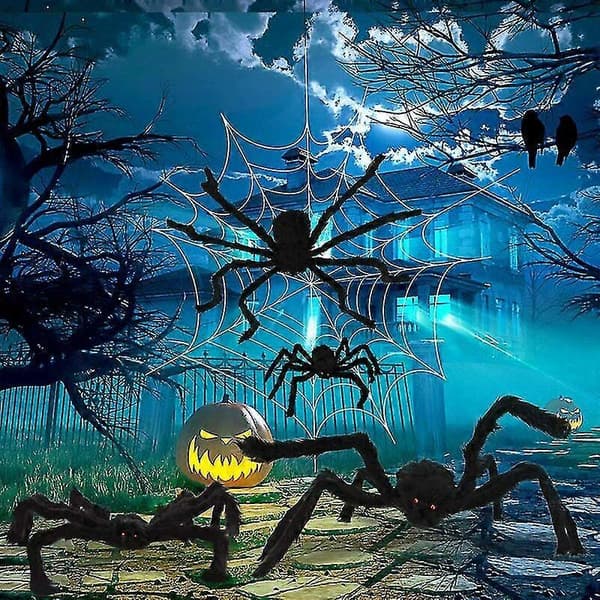 Halloween Edderkoppdekorasjoner, Halloween Skummel Kjempeedderkopp
