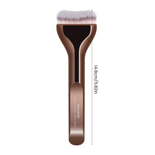 Buet Foundationbørste, Bløde Nylonbørster, Professionel Makeupbørste til Flydende Foundation BB Cream Puder, Rejsevenlig