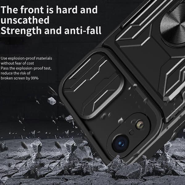 iPhone XR:n liukuva Camshield-korttipuhelinkotelo