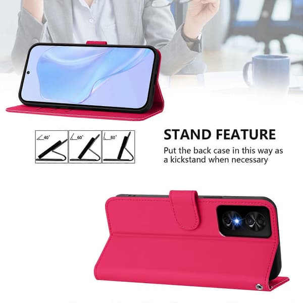 Ensfarget PU-deksel til TCL 50 SE (Rose Red)