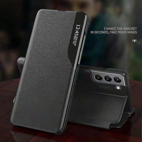 Samsung Galaxy S22 5G Smart View Window Stand Drop-proof Folio Flip-deksel (rød)