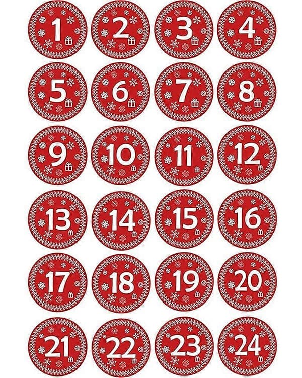 Adventskalender med snøring, 24-dagers DIY jule-nedtelling dekorasjon