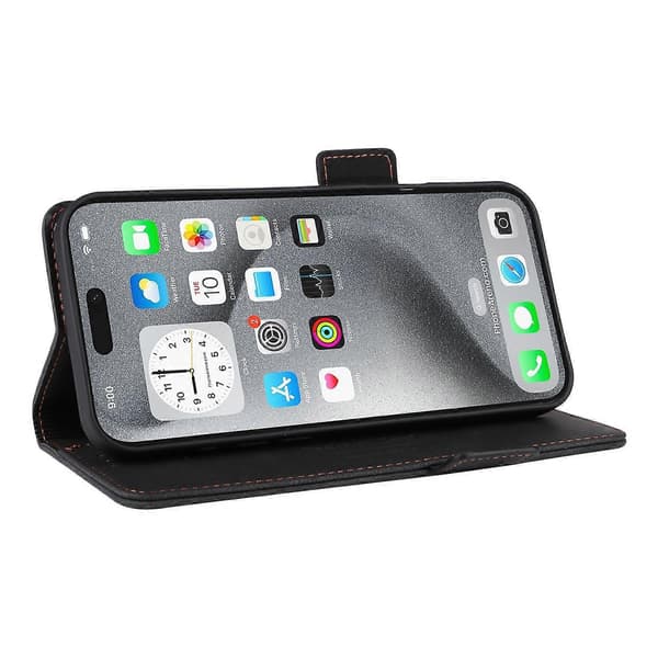 Lädertelefonfodral för iPhone 16 Pro