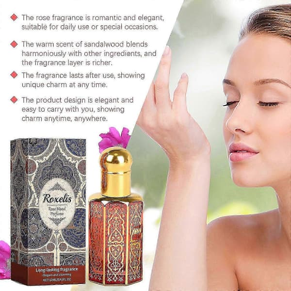 Elegant Rose Arabisk Parfume, Langvarig Varm Træagtig Feminin Duft, 12ml