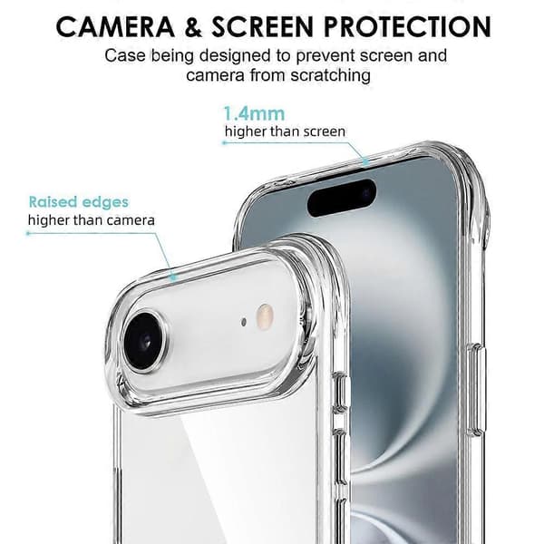 Kompatibel til iPhone 17 Air Case PC + TPU Droppsäker Transparent Telefoncover