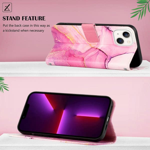 Til iPhone 13 PT003 Marmormønster Flip Læder Telefoncover