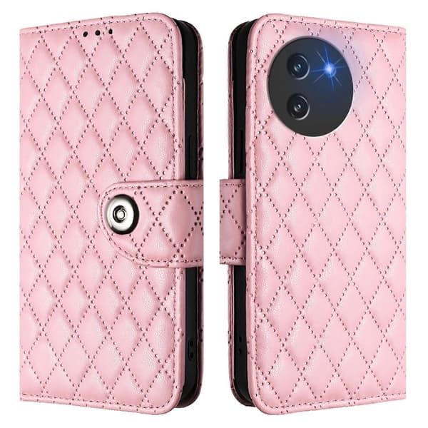 Rhombisk Textur Flip Läder Telefonfodral med Snodd (För Doogee Note 59 5G / Note 59 Pro)