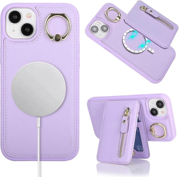 Nahkakotelo iPhone 13:lle – violetti
