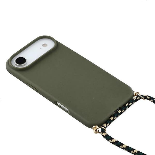 Compatible For iPhone 17 Air Case Biodegradable Wheat Straw + TPU Eco-Friendly Phone Cover With Lanyard