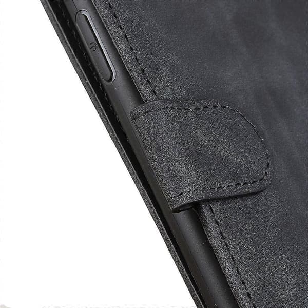 Til Xiaomi Poco F7 5G etui PU læder retro tekstur telefoncover (sort)