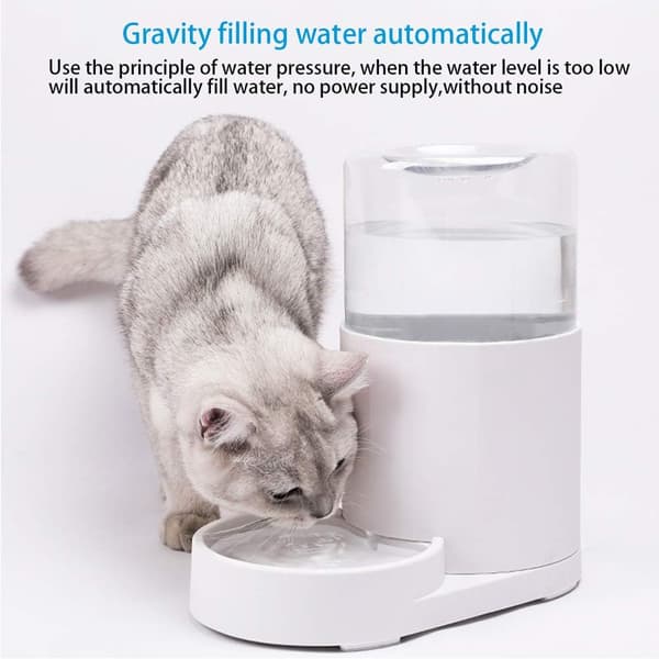 Hundvattendispenser, vattendispenser, automatisk skål, kattvattendispenser, foder- och vattendispenser, gravitation med matta