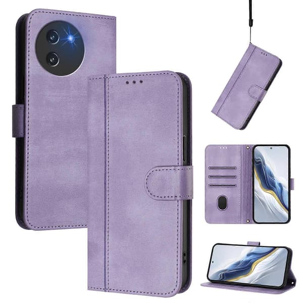 Linjeskarvspänne Retro Läder Telefonfodral (För DOOGEE Note 59 / 59 Pro)