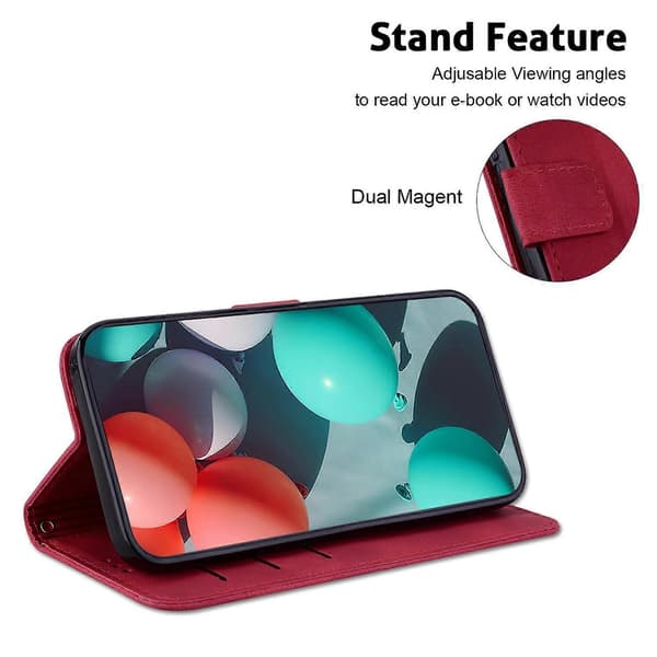 För iPhone 16 Pro Fodral 7-formad Mönster Läder Stötsäkert Telefonfodral