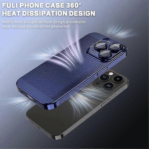 For iPhone 15 Fine Mesh Cooling Phone Case