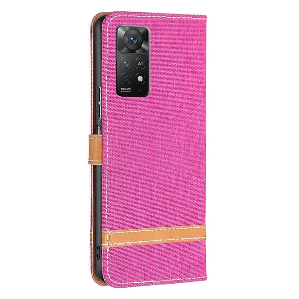 Til Xiaomi Redmi Note 11 Pro International Version Farvematchende Denim Tekstur Læder Telefoncover