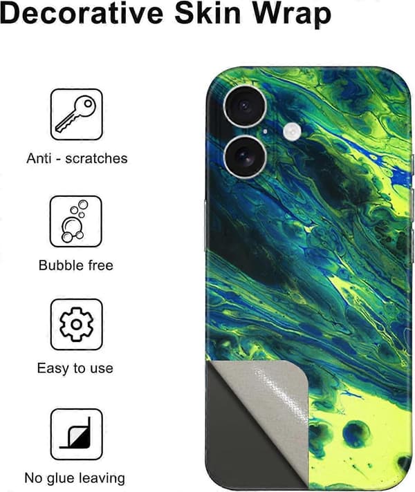Skin Wrap Grøn Mærkat Kompatibel med iPhone 16 (16)