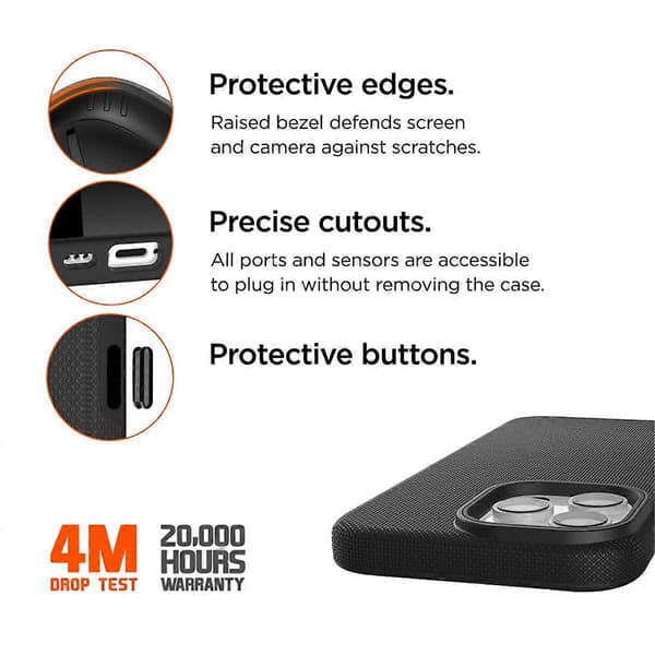 Hardt deksel til iPhone 16 Pro Max, falltest 4m North Case Ultra Forsterket, Svart