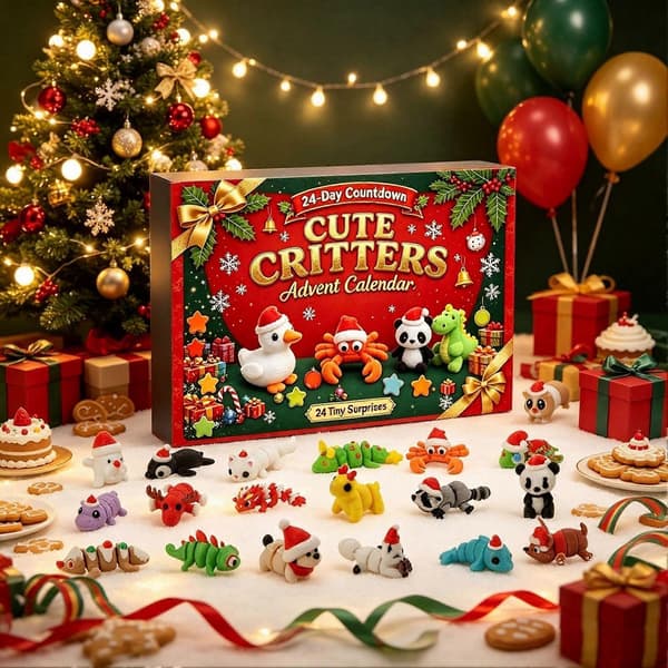 3D-printet jule-julekalender – 24 dyrefigurer – til juletræet og børn