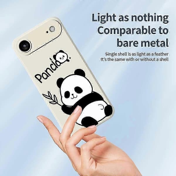 For iPhone 17 Air-deksel med pandamønster, rett kant TPU-telefonbakdeksel - Beige