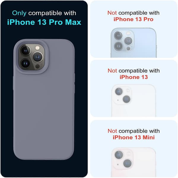 Designed for iPhone 13 Pro Max Case, Silicone Shockproof Slim Thin Phone Case (Lavender)