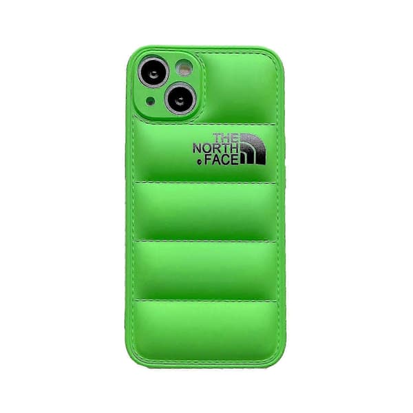 Vinter dunjakke 3d Puffer Myk Tøy Telefondeksel til Apple Iphone 11/12/13 Bakside