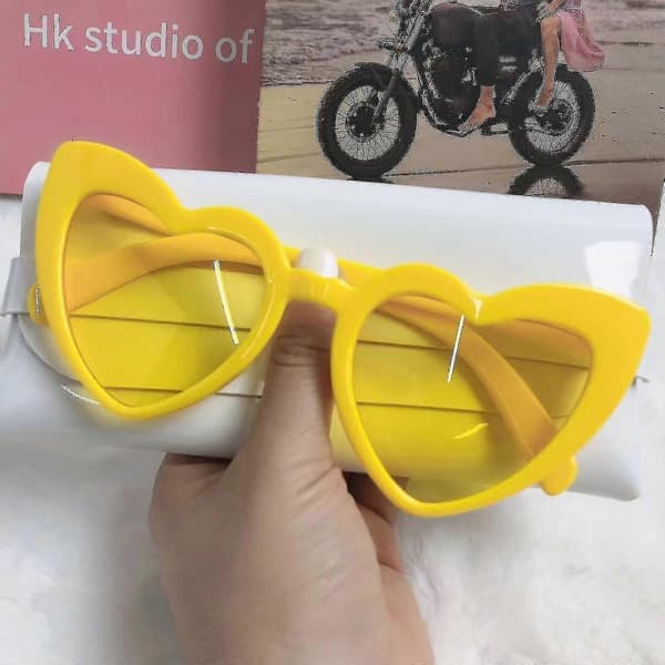 Hjerteformede solbriller for kvinner, trendy søte hjertebriller Retro Taylor solbriller