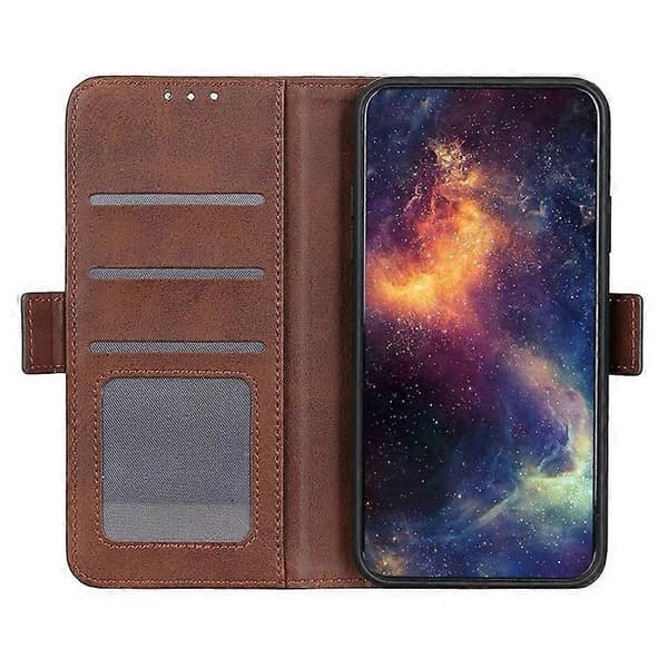 Kompatibel til iPhone 17 Air Case Stand Kohud Tekstur PU Læder Telefoncover