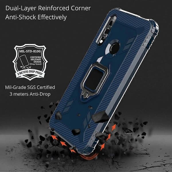 Kolfiberskyddsfodral för Honor 9X (Blå)