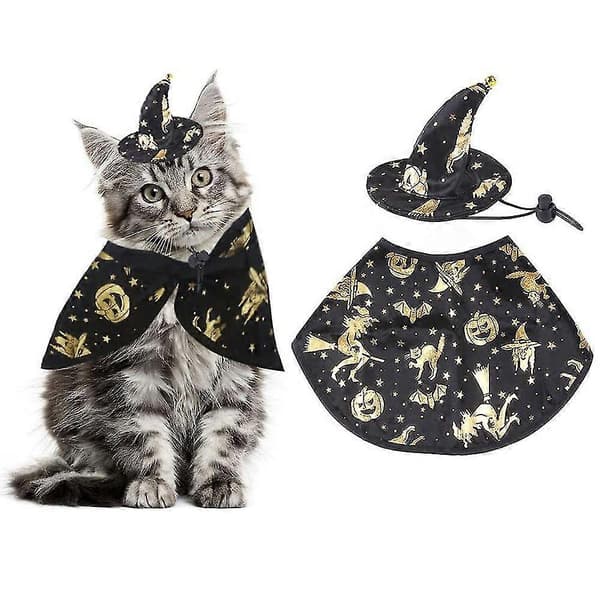 Kæledyr Halloween Troldmandskappe Sæt Kæledyrshund