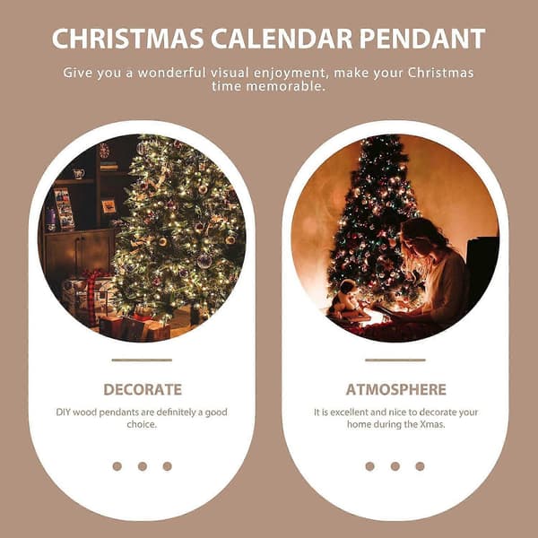 2 sett julekalender nummerlapper i tre DIY-anheng