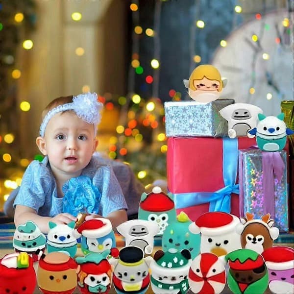24 dagers julekalender med minifigurer, leker til julekalender, strømpefyll