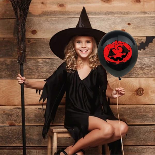 20 stk. holdbart Halloween-ballonsæt sort Halloween (Halloween)