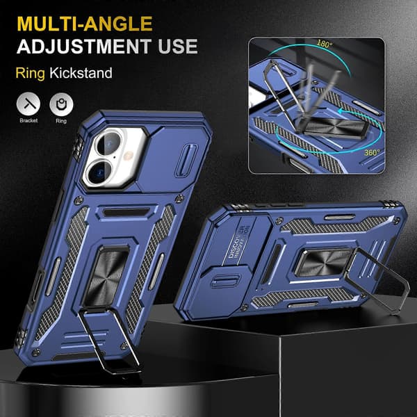 Armor PC + TPU Kameraskydd Telefonfodral (För iPhone 16 Plus)