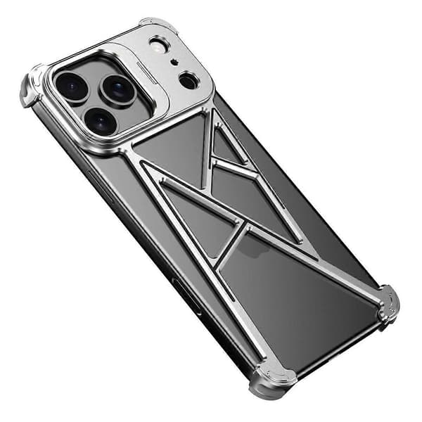 För iPhone 17 Pro Max Bumperfodral Fyra Hörn Airbag Stöd Boardless A-form Metall Telefonfodral