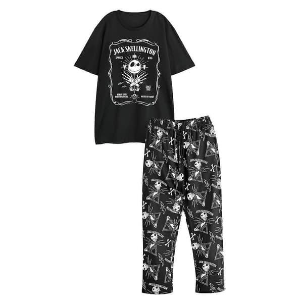 The Nightmare Before Christmas miesten Jack Skellington -lyhythihainen pitkä pyjamasetti