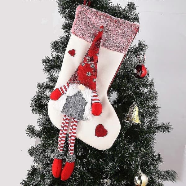 Julesok julepynt, juletema til julefest 1 stk.-hvid