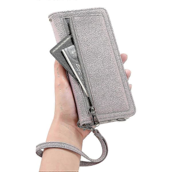 ESEBLE Litchi Grain Læder Telefoncover med Spejl og Lynlåslomme, Designet til iPhone 16 Pro Max E11