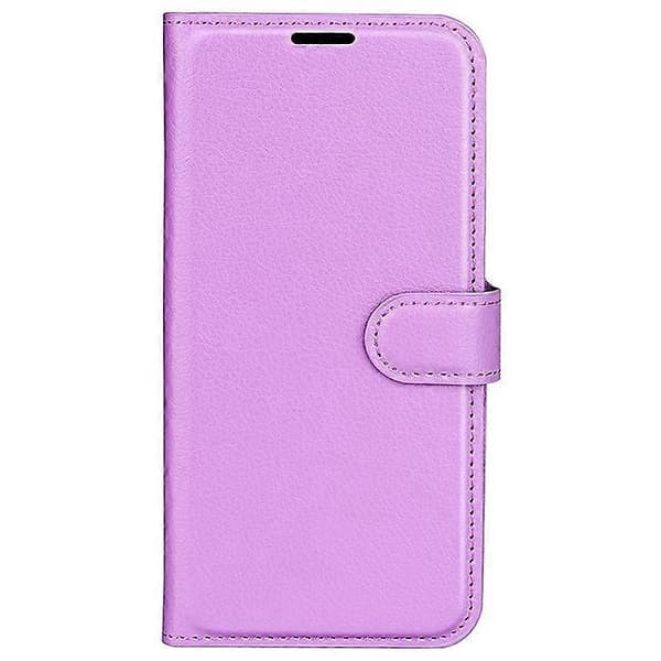 Kompatibelt för iPhone 16 Pro Max Plånboksfodral Litchi Textur Telefon Läderfodral (Lila)
