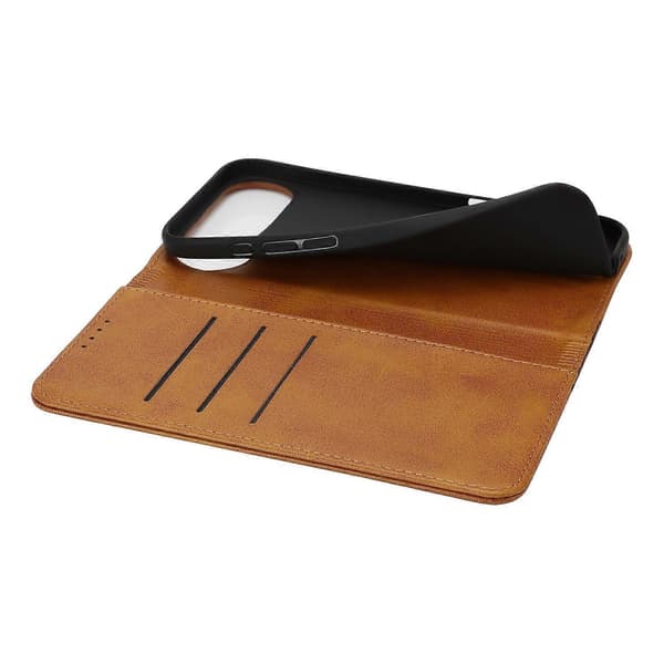Til iPhone 17 Air Etui Kalvetekstur 3 Kortpladser Farve Splejsning Læder Telefoncover