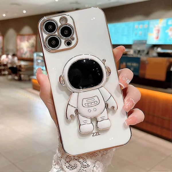 6D-pinnoitettu astronauttiteline TPU-kotelo iPhone 14 Pro Maxille, kameran suojaus