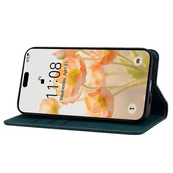 Compatible For iPhone 17 Air Case Lines Pattern Wallet Leather Phone Cover With Strap