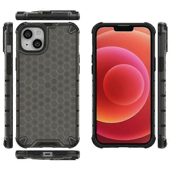 För Iphone 15 Honeycomb Telefonfodral (svart)