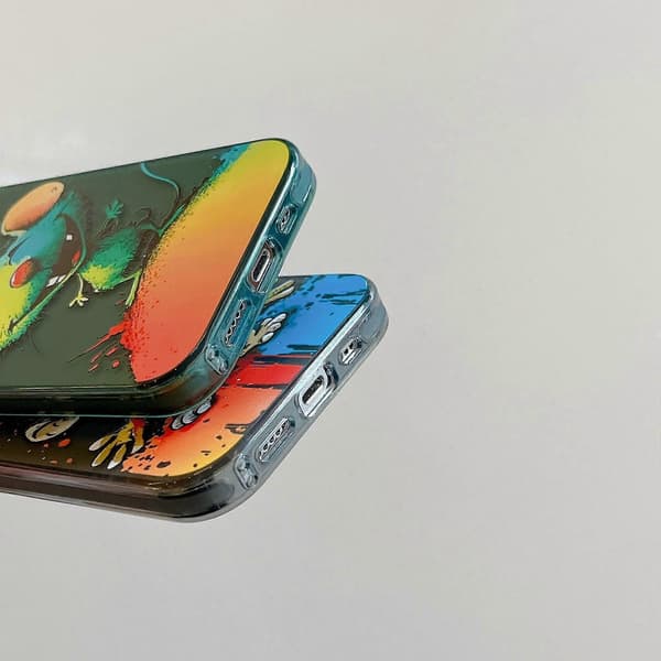 Til iPhone 13 Pro Dyremønster Trykk Telefondeksel Graffiti Kunst PC+TPU Støtsikkert Deksel
