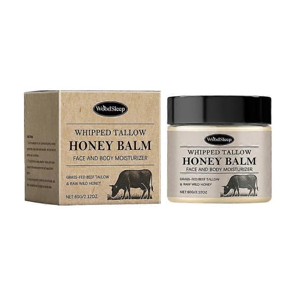 WOODSLEEP Ansikts Talg Honungsbalsam 60g Nötkött Talg Gräsmatad Ansiktsfuktighetskräm Balsam A
