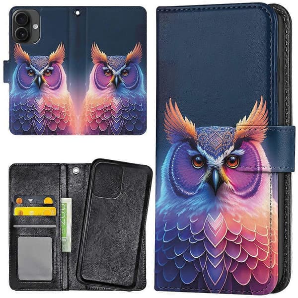 iPhone 16 - Lommebokveske/deksel Ugle