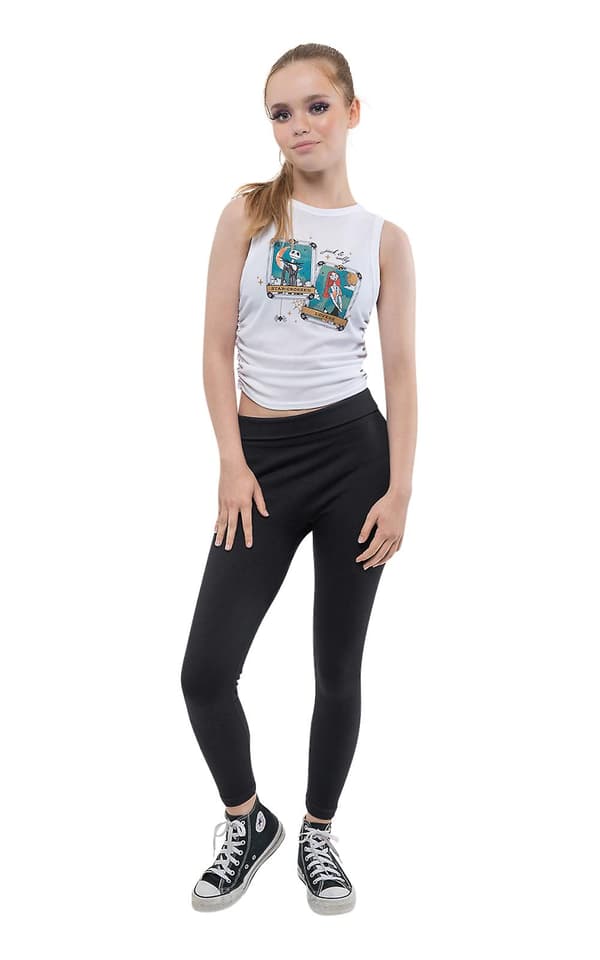 Nightmare Before Christmas Vest Jack Sally Cropped Pige Dame Hvid