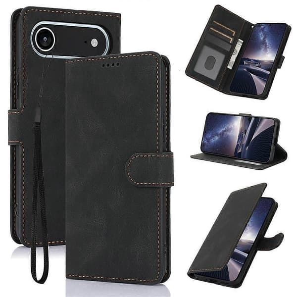 Kompatibel med iPhone 17 Air Case PU-skinntelefondeksel med lommebokstativ